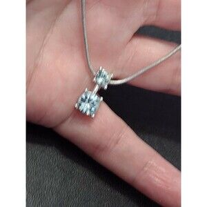 Annaleece blue Swarovski pendant necklace